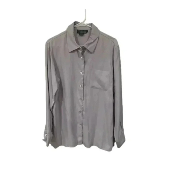 J.McLaughlin Pale Lilac Silk Button Down Blouse size 12 - Picture 1 of 6